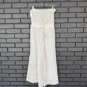 Sheer Strapless Beach Cover-Up Jumpsuit